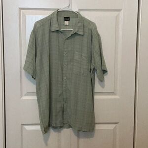 Men’s Patagonia organic cotton Light Green Checkered short sleeved Shirt